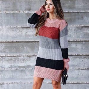 Sweater dress, cardigan, long sleeve shirt, etc